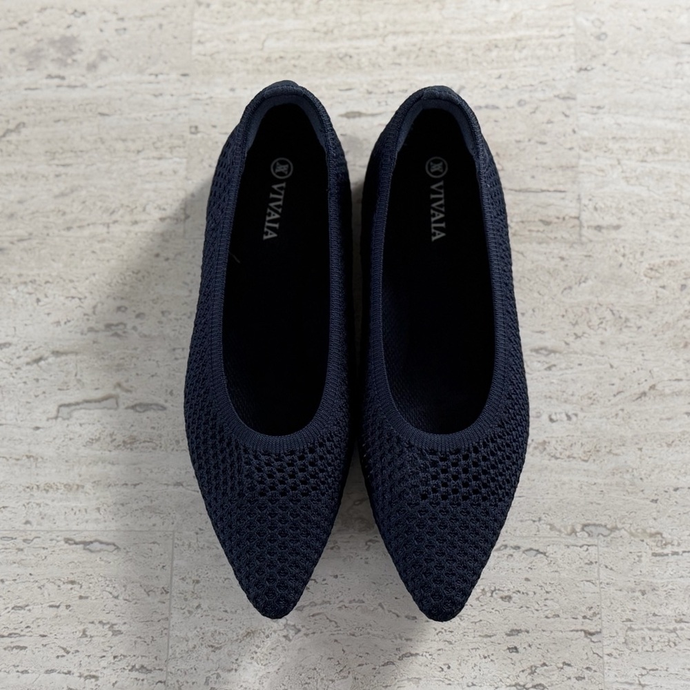 VIVAIA Pointed-Toe Breathable Mesh Ballet Flats (Aria 5°) in Navy, Size EU 37.5 - Picture 2 of 15